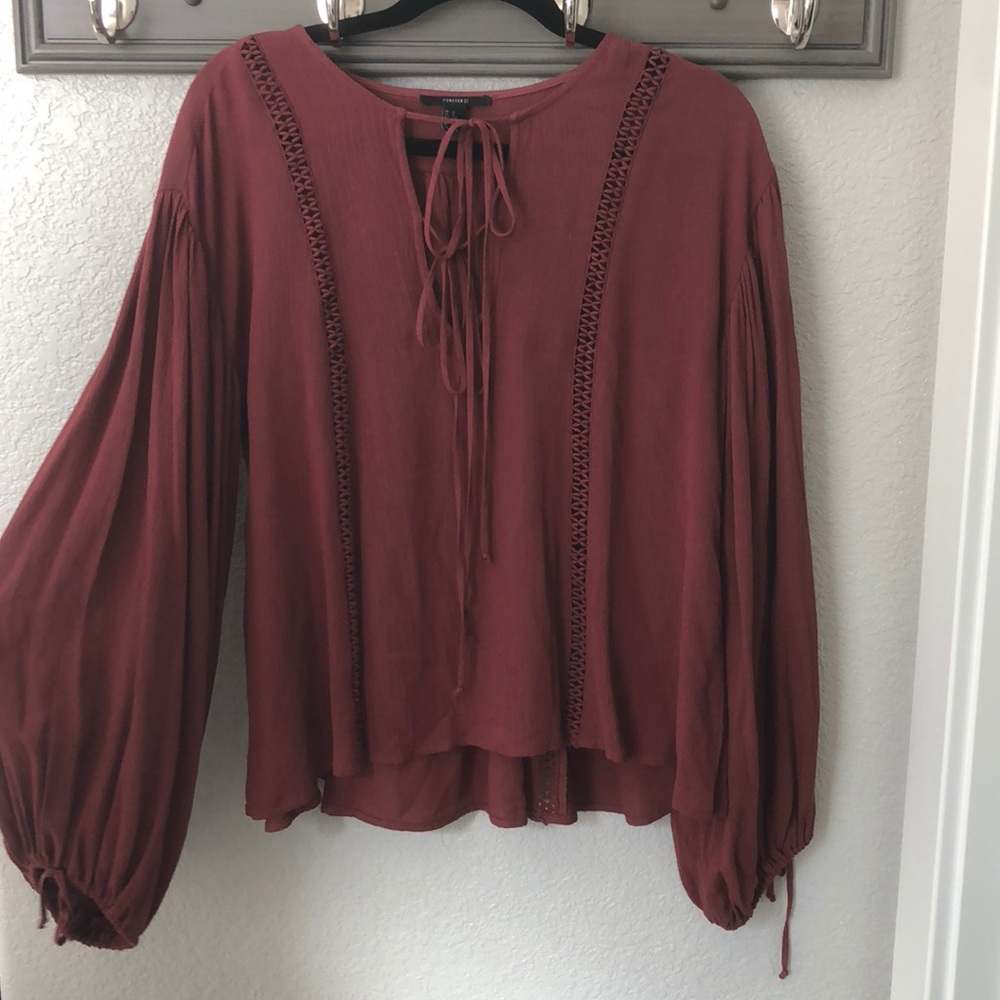 GUC S Forever 21 Rust Peasant Blouse
